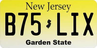 NJ license plate B75LIX
