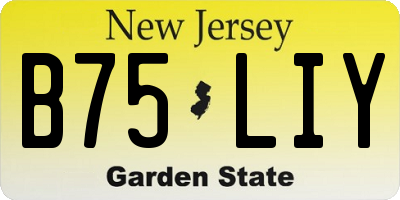 NJ license plate B75LIY