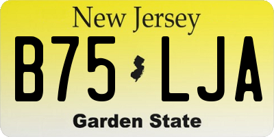 NJ license plate B75LJA