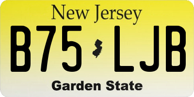 NJ license plate B75LJB