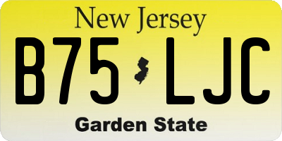 NJ license plate B75LJC