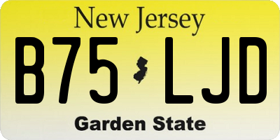 NJ license plate B75LJD