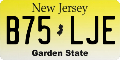 NJ license plate B75LJE