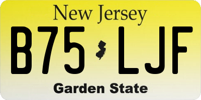 NJ license plate B75LJF