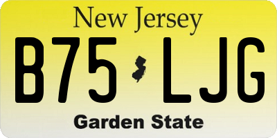NJ license plate B75LJG