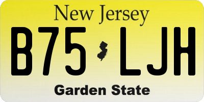 NJ license plate B75LJH