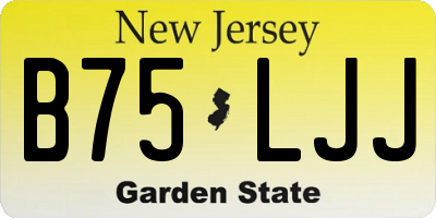 NJ license plate B75LJJ