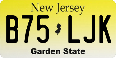 NJ license plate B75LJK