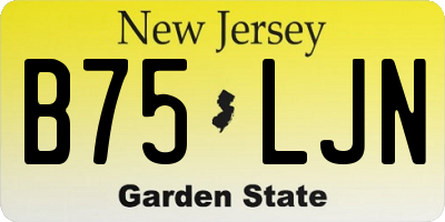 NJ license plate B75LJN