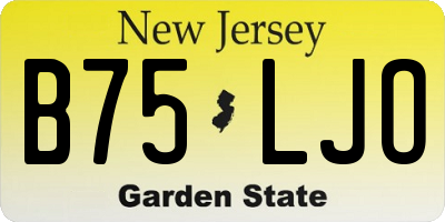NJ license plate B75LJO
