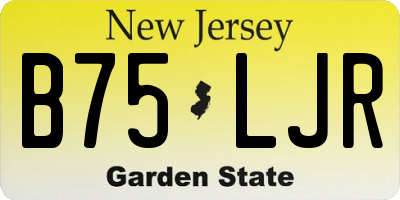NJ license plate B75LJR