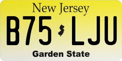 NJ license plate B75LJU