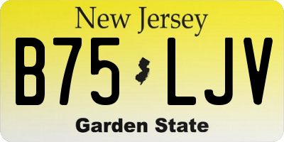 NJ license plate B75LJV