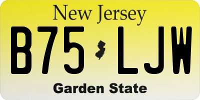 NJ license plate B75LJW