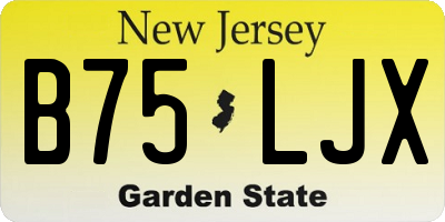 NJ license plate B75LJX