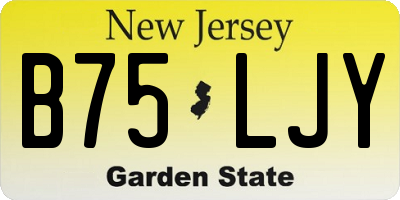 NJ license plate B75LJY
