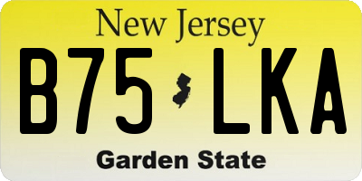 NJ license plate B75LKA