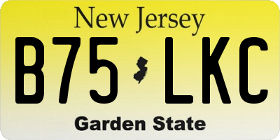 NJ license plate B75LKC