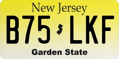 NJ license plate B75LKF