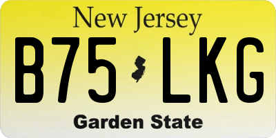 NJ license plate B75LKG