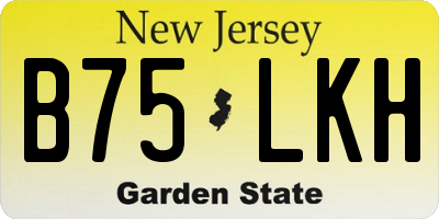 NJ license plate B75LKH