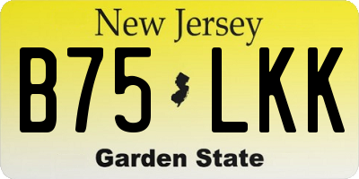 NJ license plate B75LKK