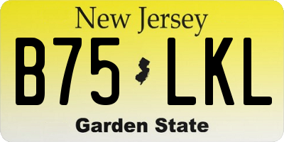 NJ license plate B75LKL