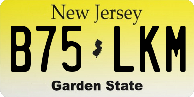NJ license plate B75LKM