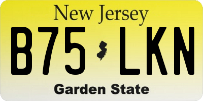 NJ license plate B75LKN
