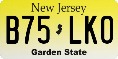 NJ license plate B75LKO