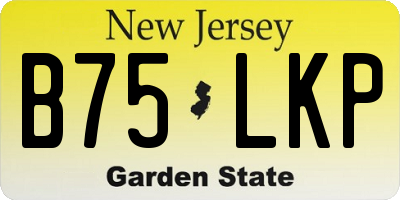 NJ license plate B75LKP