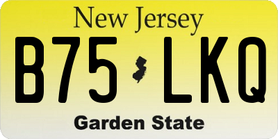 NJ license plate B75LKQ