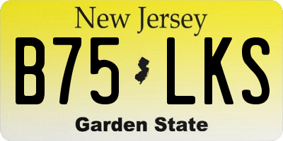 NJ license plate B75LKS