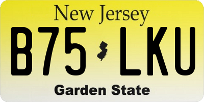 NJ license plate B75LKU