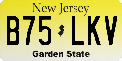 NJ license plate B75LKV
