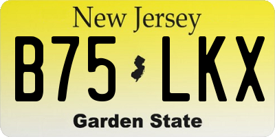 NJ license plate B75LKX