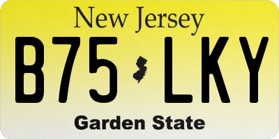 NJ license plate B75LKY