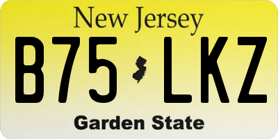 NJ license plate B75LKZ