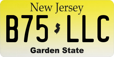 NJ license plate B75LLC