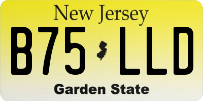 NJ license plate B75LLD