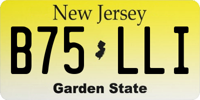 NJ license plate B75LLI