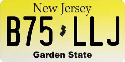 NJ license plate B75LLJ