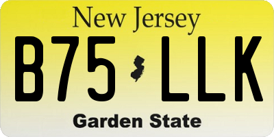 NJ license plate B75LLK