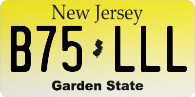 NJ license plate B75LLL