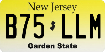NJ license plate B75LLM