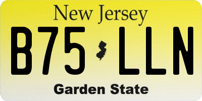 NJ license plate B75LLN