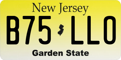 NJ license plate B75LLO