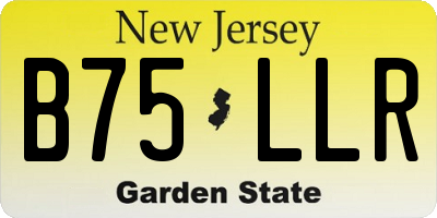 NJ license plate B75LLR