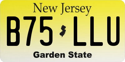 NJ license plate B75LLU