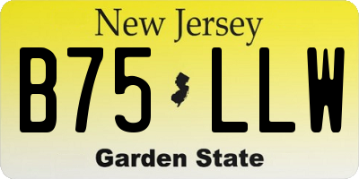 NJ license plate B75LLW